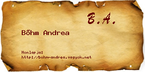 Bőhm Andrea névjegykártya