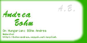 andrea bohm business card